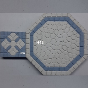 Engraved cement tile