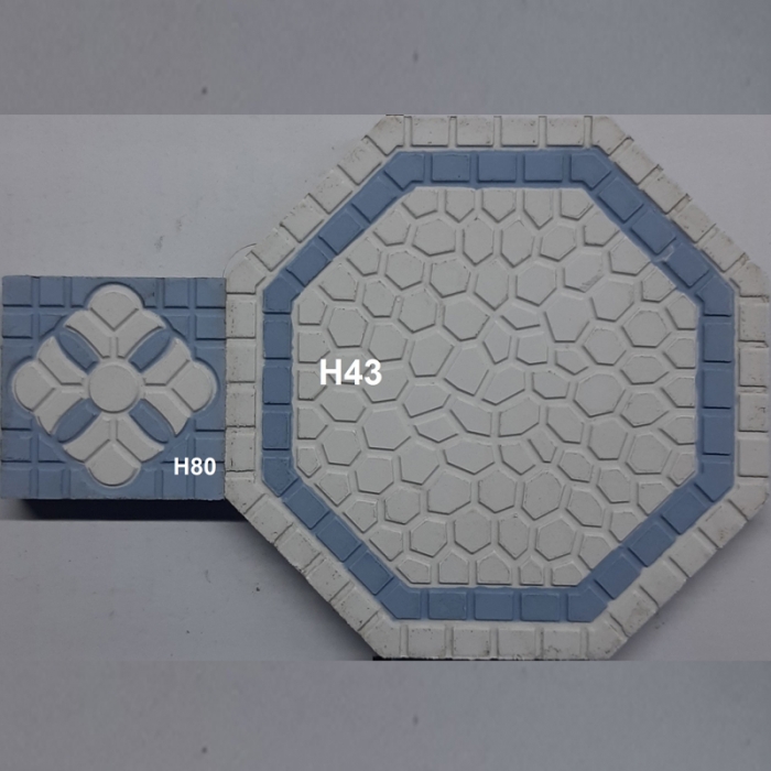 Engraved cement tile